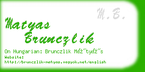 matyas brunczlik business card